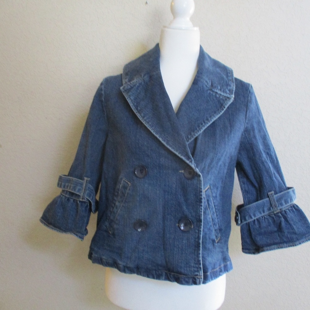 LAL Denim Jean Jacket Cute Design and Warm Size S